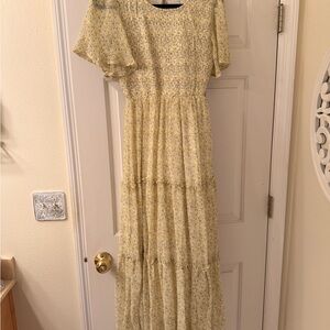 In Bloom Yellow Floral Maxi Dress